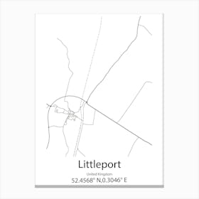 Littleport,United Kingdom Minimalist Map Canvas Print