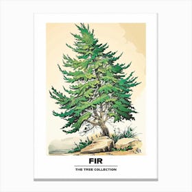 Fir Tree Storybook Illustration 1 Poster Canvas Print