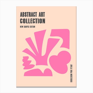 Abstract New Shapes Bubblegum Pink Canvas Print