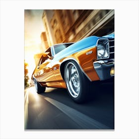 American Muscle Car In The City 010 Canvas Print