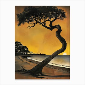 Tree At Sunset Canvas Print