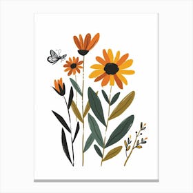 Sunflowers And Butterflies 3 Canvas Print