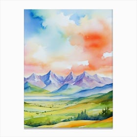 Watercolor Landscape Painting 6 Canvas Print