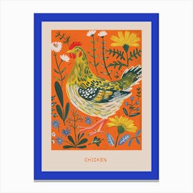 Spring Birds Poster Chicken 5 Canvas Print