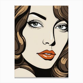 Woman Portrait Face Pop Art (57) Canvas Print