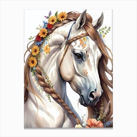 Floral Horse (8) Canvas Print