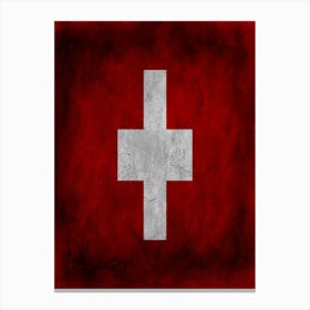 Switzerland Flag Texture Canvas Print