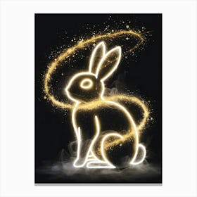 Neon Rabbit Canvas Art Canvas Print