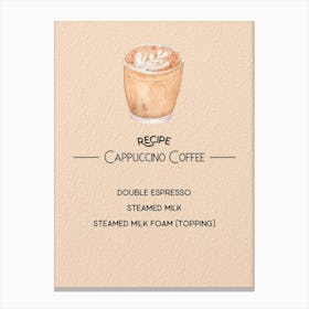 Cappuccino Coffee Canvas Print