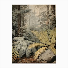 Vintage Jungle Botanical Illustration Ferns 4 Canvas Print