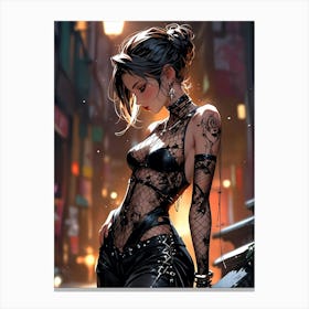 Sexy Girl With Tattoos Canvas Print