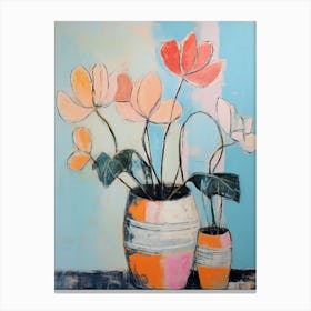 Flower Painting Fauvist Style Cyclamen 3 Canvas Print