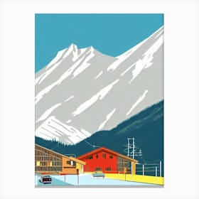 Laax 2, Switzerland Midcentury Vintage Skiing Poster Canvas Print
