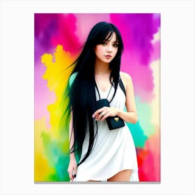 Girl With Long Hair Canvas Print