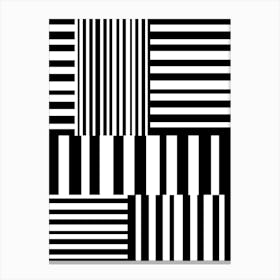 Abstract Black And White Stripes 1 Canvas Print