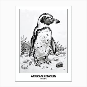 Penguin Playing Poster Canvas Print