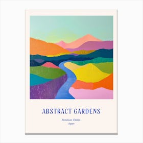 Colourful Gardens Kairakuen Japan 3 Blue Poster Canvas Print