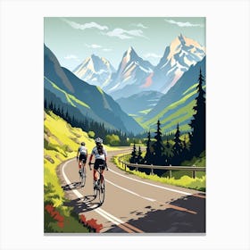 Tour De Mont Blanc France 13 Vintage Travel Illustration Canvas Print