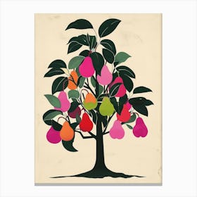 Pear Tree Colourful Illustration 3 Canvas Print