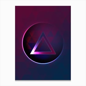 Geometric Neon Glyph on Jewel Tone Triangle Pattern 339 Canvas Print
