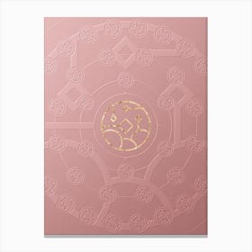Geometric Gold Glyph on Circle Array in Pink Embossed Paper n.0216 Canvas Print