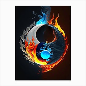 Fire And Water 3 Yin and Yang Illustration Canvas Print