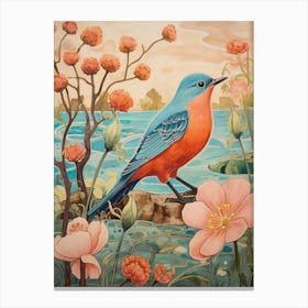 Eastern Bluebird 4 Detailed Bird Painting Canvas Print