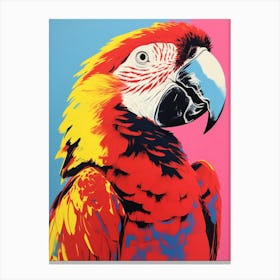 Andy Warhol Style Bird Macaw 4 Canvas Print
