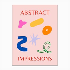 Abstract Impressions Poster 1 Pink Canvas Print