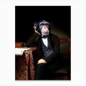 Dreamer Gentleman Beau Chimpansee Pet Portraits Canvas Print