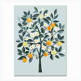 Apple Tree Flat Illustration 1 Canvas Print