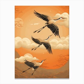 Cranes In Flight Canvas Print