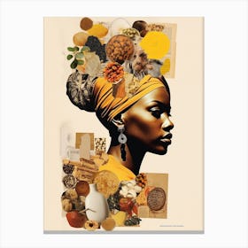 Afro Collage Portrait 7 Canvas Print