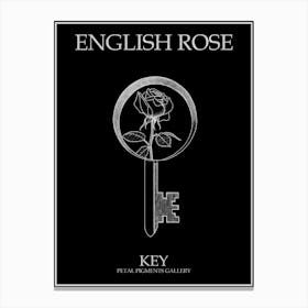 English Rose Key Line Drawing 1 Poster Inverted Canvas Print
