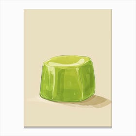 Green Minimalist Jelly Beige Background Canvas Print