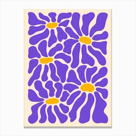 Purple And Yellow Flowers Canvas Print