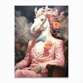 Unicorn In A Suit 2 Canvas Print