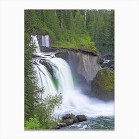 The Lower Falls Of The Lewis River, United States Realistic Photograph Canvas Print