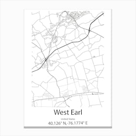 West Earl,United States Minimalist Map Lienzo