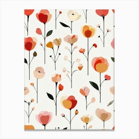 Flowers On A White Background Canvas Print