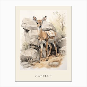 Beatrix Potter Inspired  Animal Watercolour Gazelle 1 Canvas Print