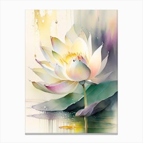 Early Lotus Storybook Watercolour 1 Canvas Print