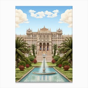 Dolmabahe Palace Pixel Art 6 Canvas Print