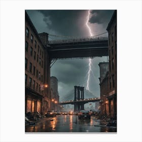 Lightning In New York City Canvas Print