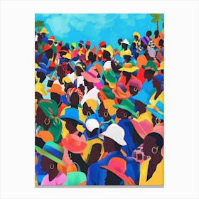 Crowd Of People In Hats Canvas Print