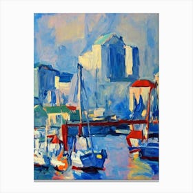 Port Of Oslo Norway Abstract Block harbour Canvas Print