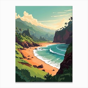 Kauai Hawaii, Usa, Flat Illustration 4 Canvas Print