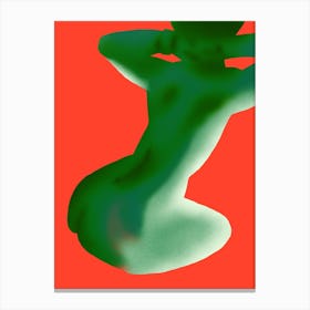 Nude back in green Canvas Print