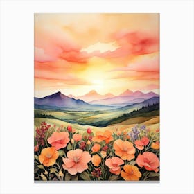 Sunset With Poppies Canvas Print Canvas Print