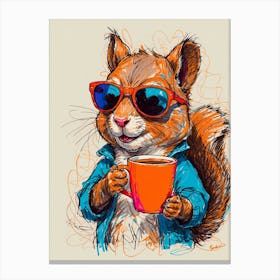 Squirrel In Sunglasses 2 Canvas Print